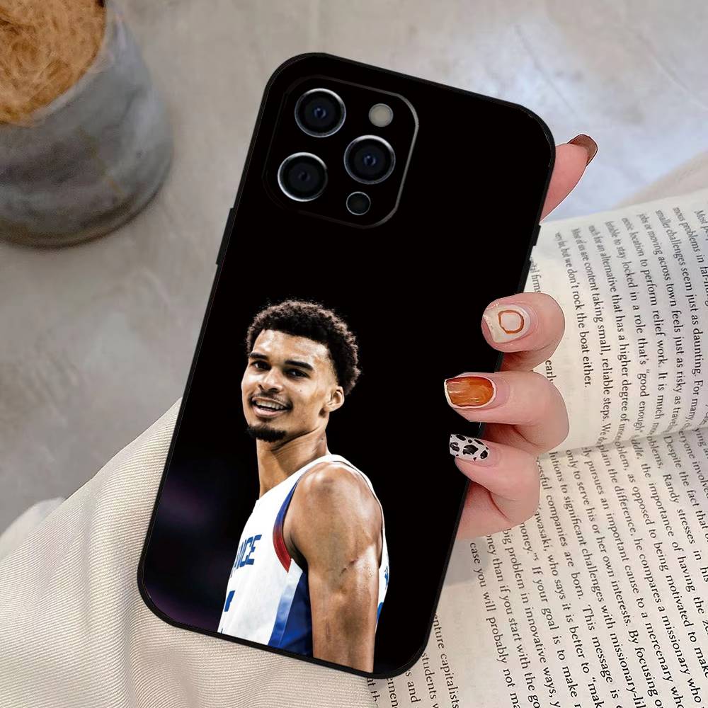 

Basketball Star Victor Wembanyama Phone Case For iPhone 17,16,15,14,13,12,11 Plus,Pro Max,XS,Soft Silicone Black Cover iPhone13Pro