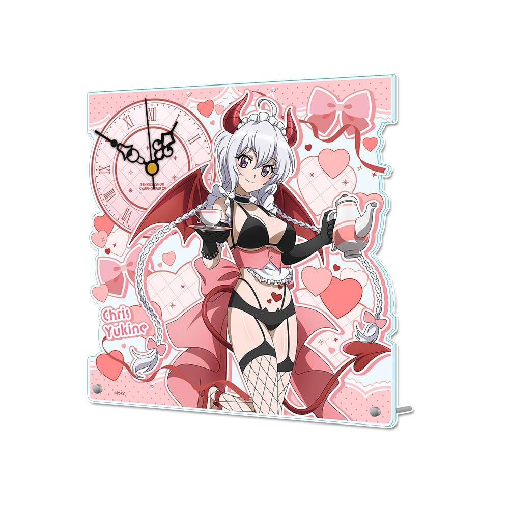 Senki Zesshou Symphogear XV Юкине Крис Оригинальные акриловые настольные часы Маленький дьявол Официантка