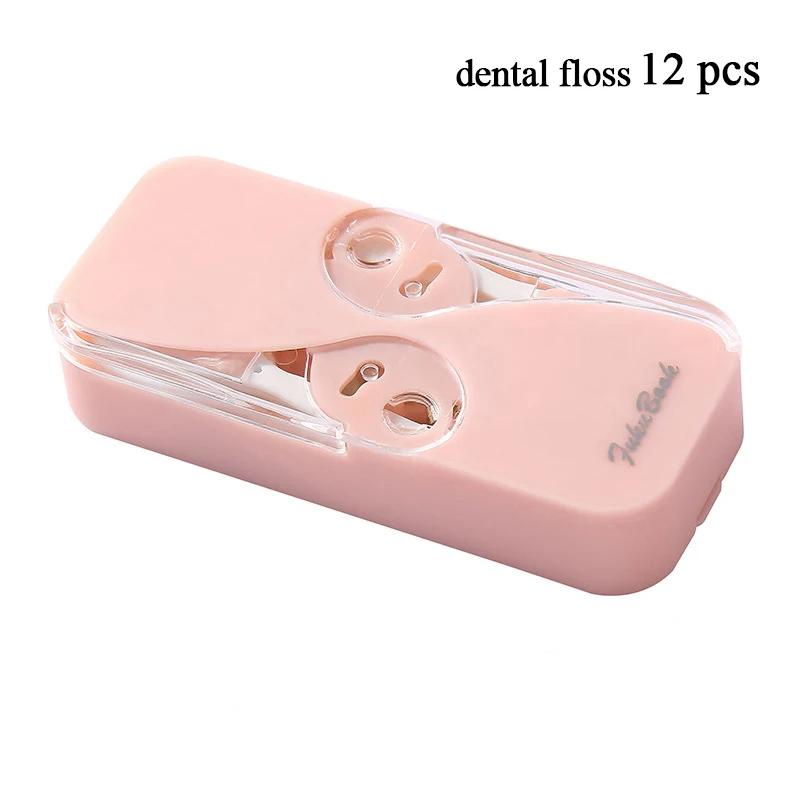 12pcs/Box Portable Disposable Dental Floss Reusable Portable Storage Box