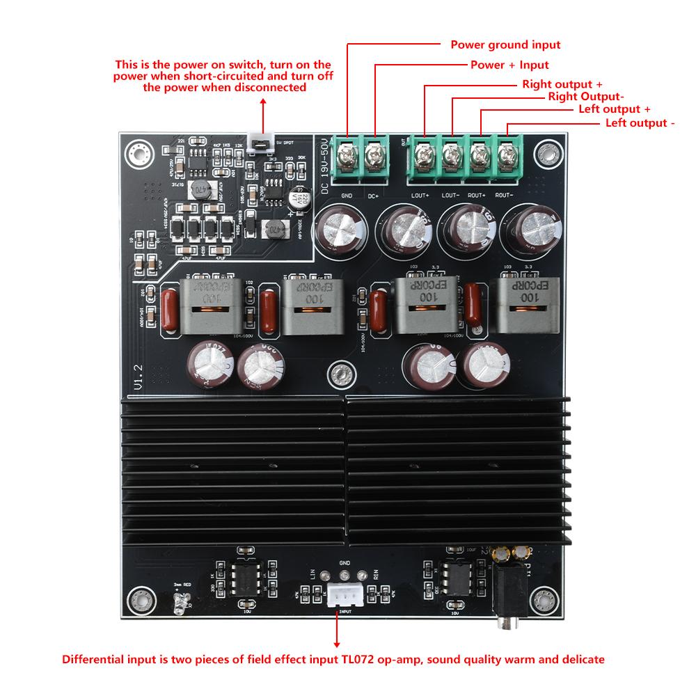 TPA3255 Hifi Dual Core Amplifier Module 600W+600W DC 19-50V Stereo Dual Channel Amplifier Board Digital Audio Amplifier Boards