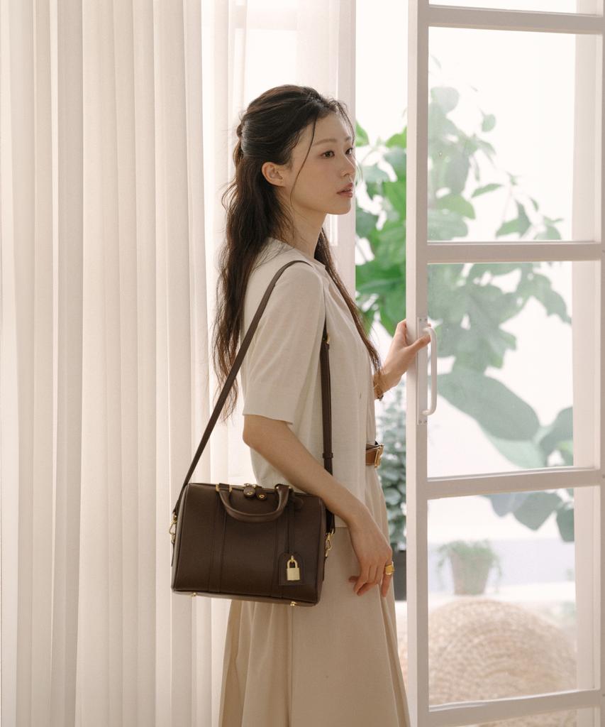 Maison246 La Joie Boston Bag La Joie Boston Bag Tote Shoulder Crossbody (Brown)