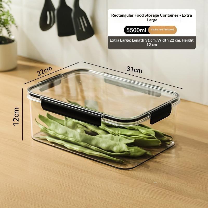 Clear Pet Crisper Box Leak-Proof Food Storage Container With Snap Locks & Silicone Seal For Fridge, Fruit, Bento & Meal Prep