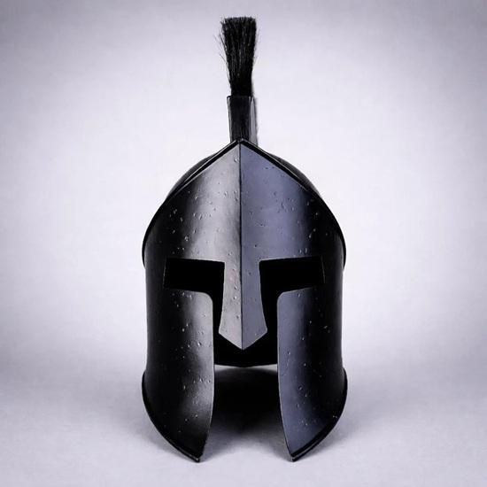 Черный шлем спартанца с гребнем Греческий коринфский шлем воина Средневековая броня Шлем для косплея LARP Воин Домашний декор