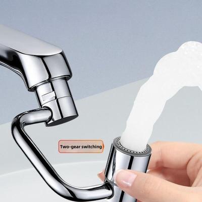 Schwenkbarer Wasserhahnverlängerer Universal Spritzwassergeschützt Doppelte Sprühmodi Rostfrei Badezimmerwaschbecken-Zubehör Mit Adapter HEISS