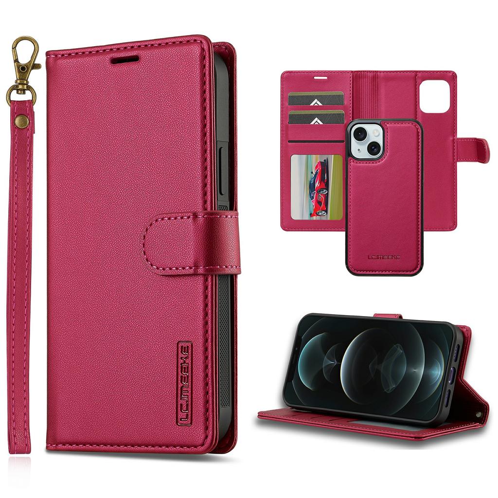 LC.IMEEKE L2 Series for iPhone 14/13 Case PU Leather Wallet Detachable Magnetic Phone Cover