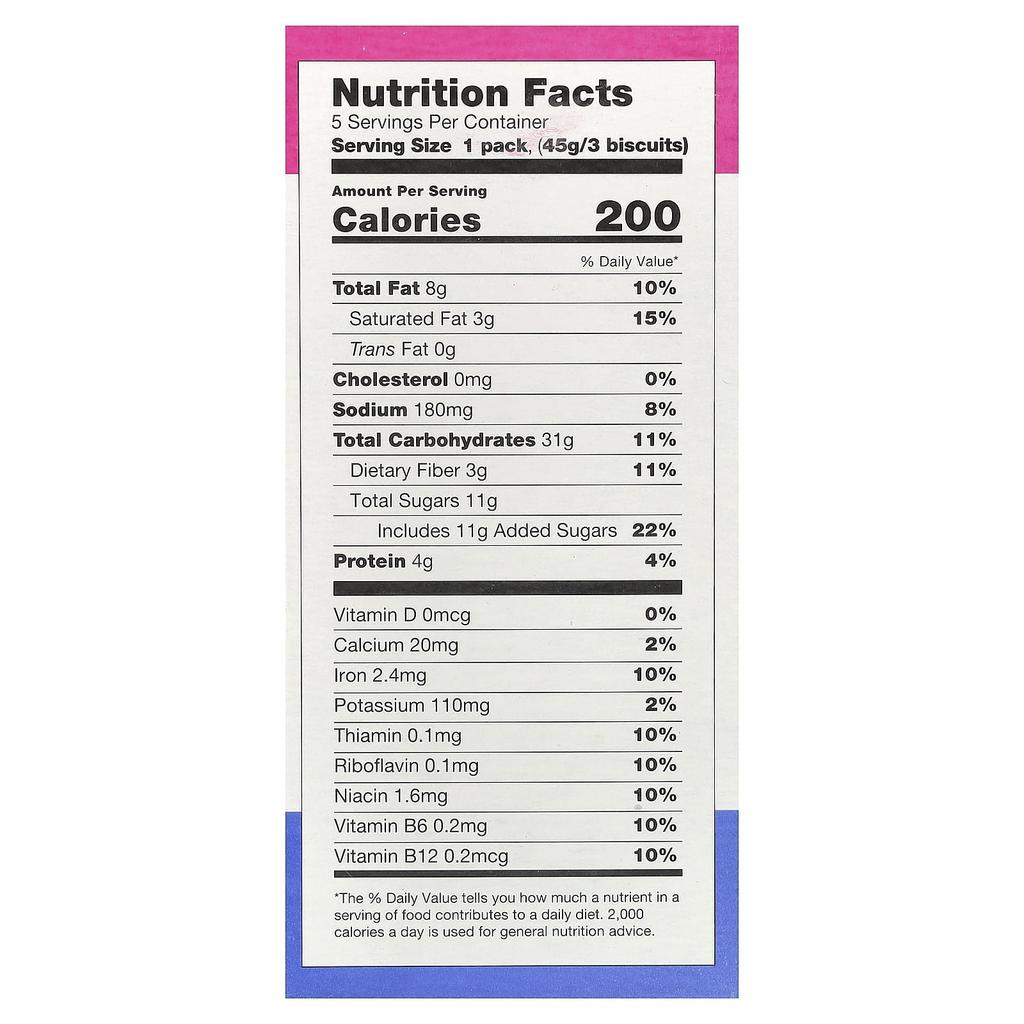 Sweet Loren's Breakfast Biscuits, Blueberry, 5 Pack, 45g (1.6oz) Each