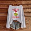 Women's Fashion Long Sleeve Christmas Snowman Snowflake Print Jacket Cardigan