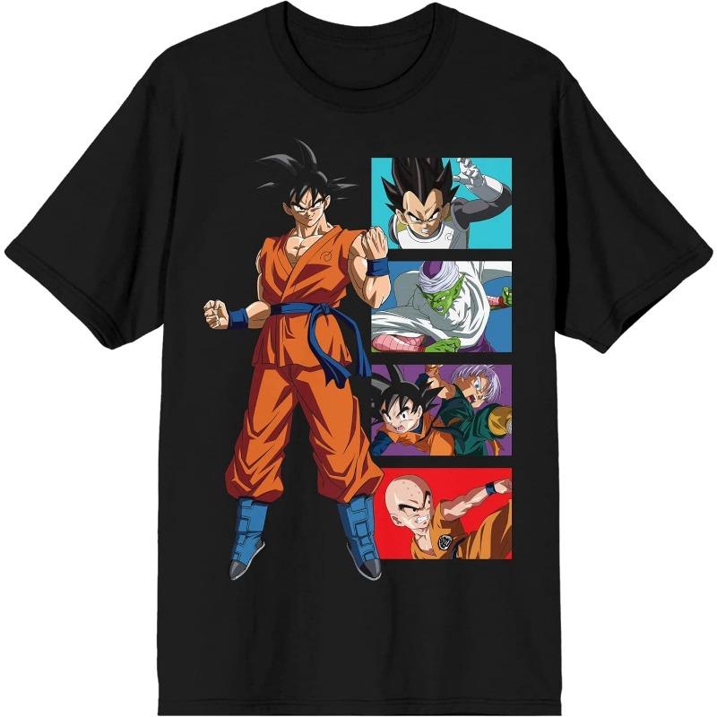 Summer Dragon Ball Retro Anime T-shirt for Men's Casual Loose Sports Daily T-shirt