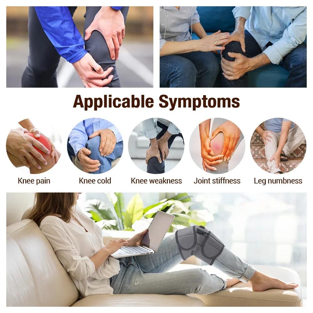 Electric Heating Knee Pads Knee Massage Tool Vibration Hot Compress Therapy Support Knee Pack Arthritis Pain Reliever Leg Elbow