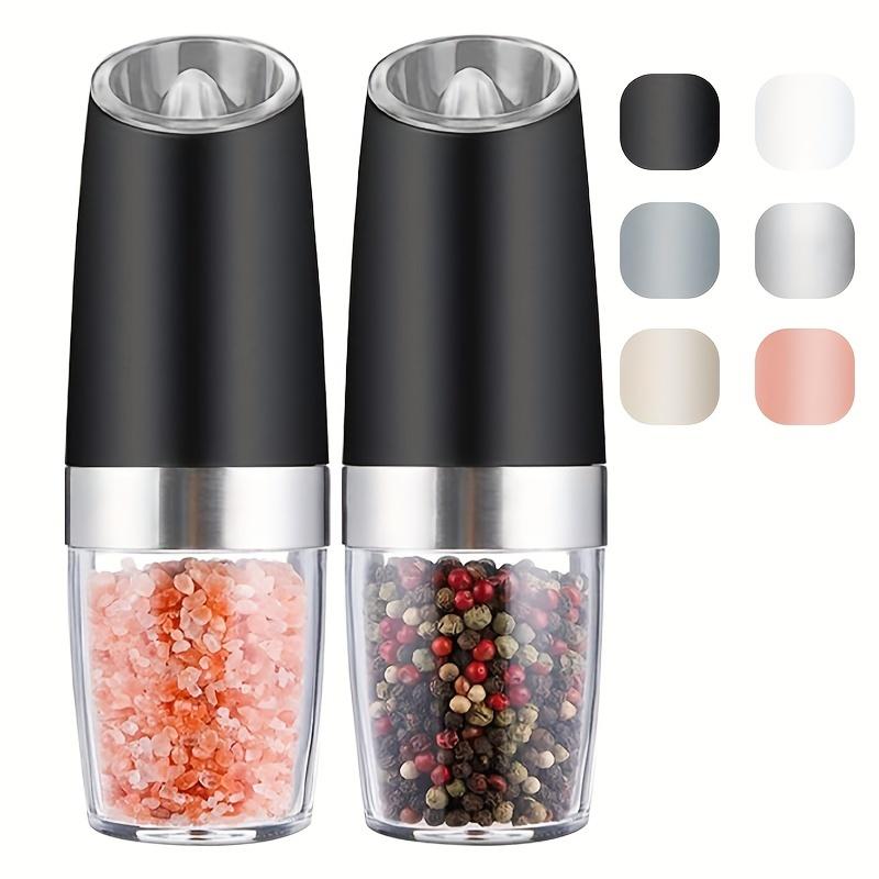 Electric Salt and Pepper Mill Set, Spice Grinder, Coarseness Adjustable, Battery Operated with LED Light, One Handed Automatic Operation, Kitchenware