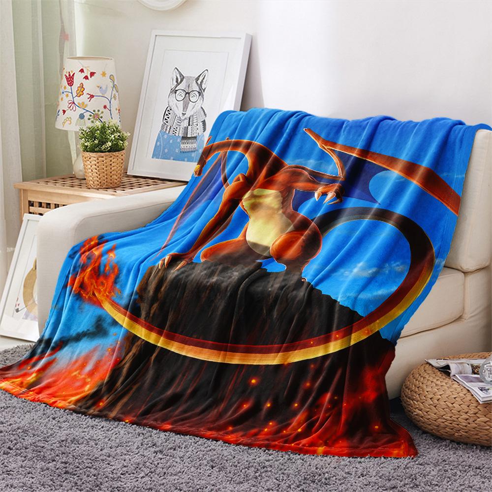 Sky Flare Dragon Print Flannel Blanket, High quality Comfortable for All Seasons, Home Decor, Warmth and Comfort