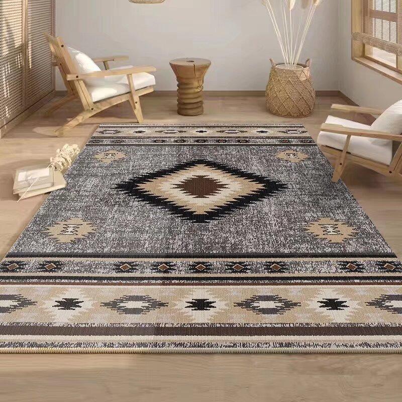 Carpet Living Room Dirt Resistant and Easy To Maintain European Retro Foldable Rug Washed Bottom Thickened Anti Slip Floor Mat