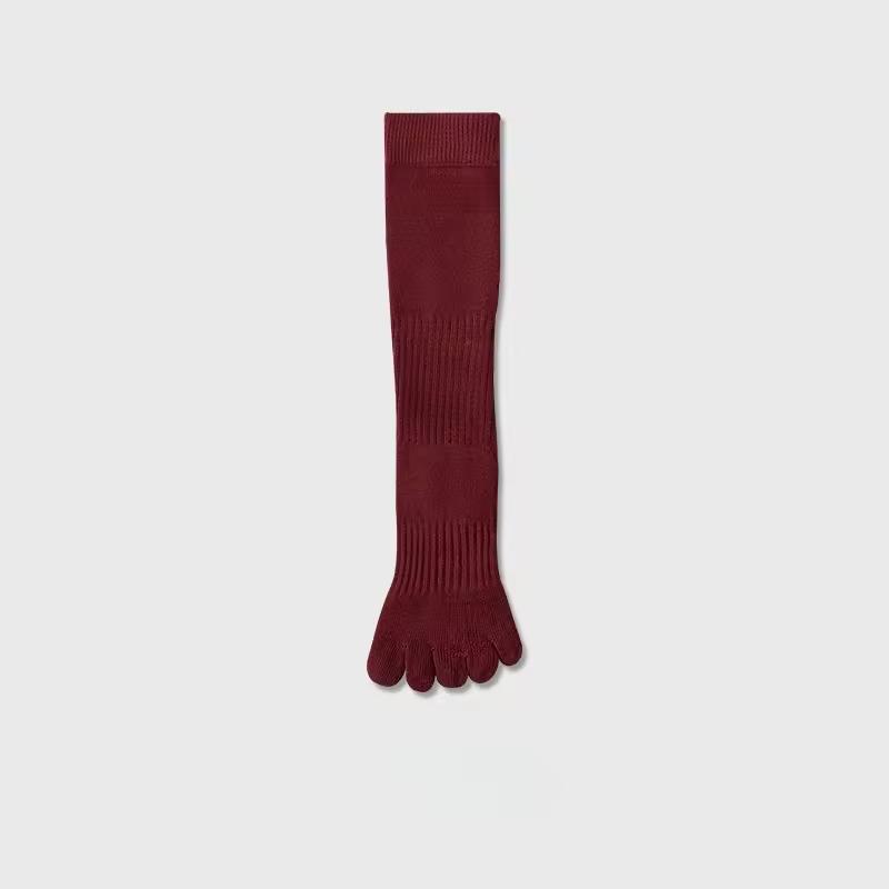 High Quality Women's Solid Color Knee High Anti-Slip Socks  Athletic for Yoga, Pilates & Fitness, Breathable Five Toes