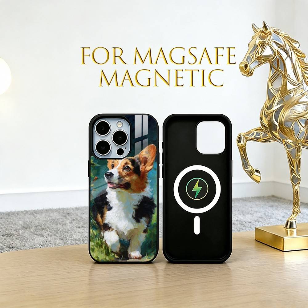 

Oil painting of a dog Phone Case For iPhone17,16,15,14,13,12,11 Plus,Pro Magnetic with Magsafe Wireless Charging iphone16e