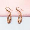 Exquisite Russian Purple Gold Car Flower Water Drop-Shaped Ear Hook Light Luxury Rose Gold Hollow Rhombus Earrings Jewelry Women