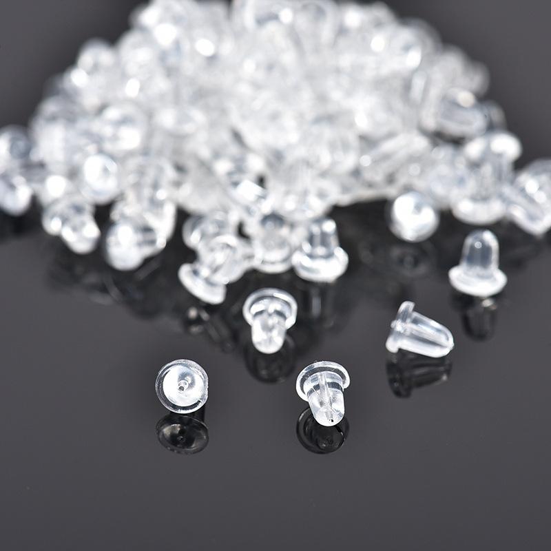 DIY Transparent Plastic Anti-Slip Earring Backs - Fashionable Jewelry Accessories 6x5mm (Pack of 10,000)