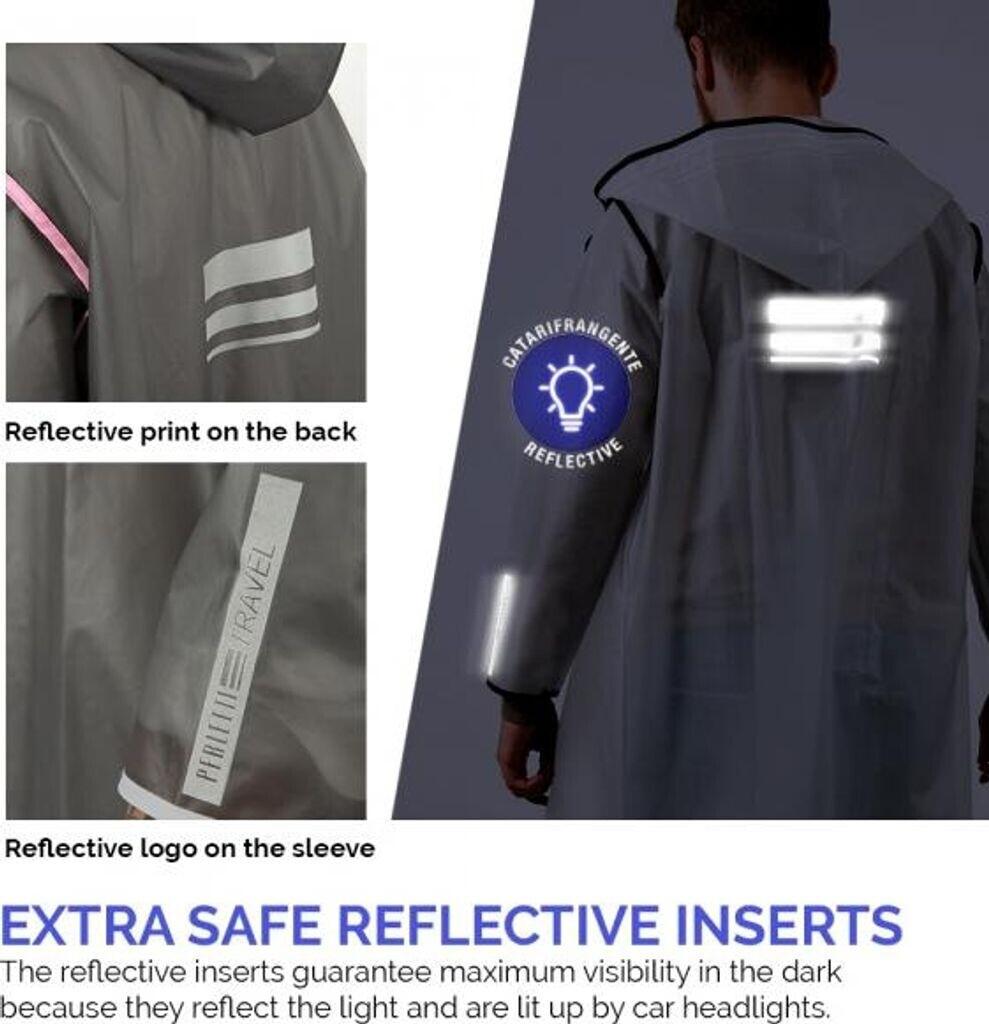 Куртка Perletti дождевое пончо со светоотражающими деталями серо-белая