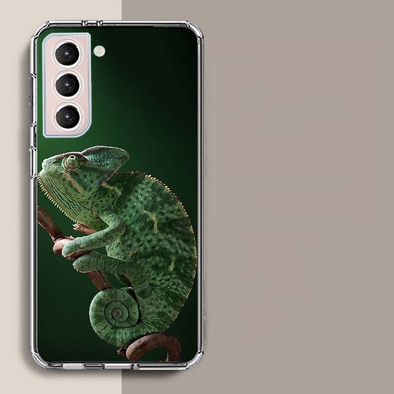 Chameleon Funny Wildlife Phone Case For Samsung Galaxy S25 Edge S24 S23 FE S21 S20 S10 Plus S22 S26 Ultra Cover Clear Cases TPU
