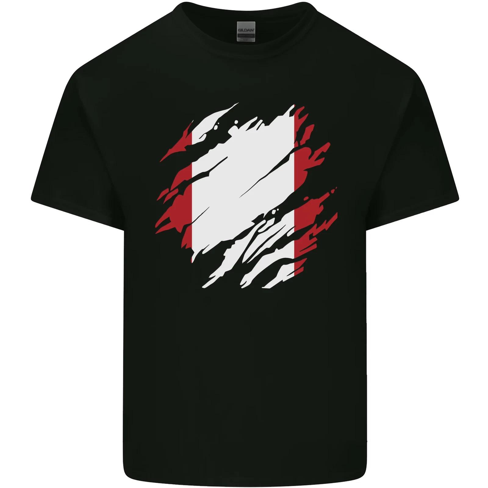 Torn Peru Flag Peruvian Day Football Kids T-Shirt Childrens M