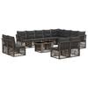 Garden Sofa Set 13 Pieces Gray Poly Rattan