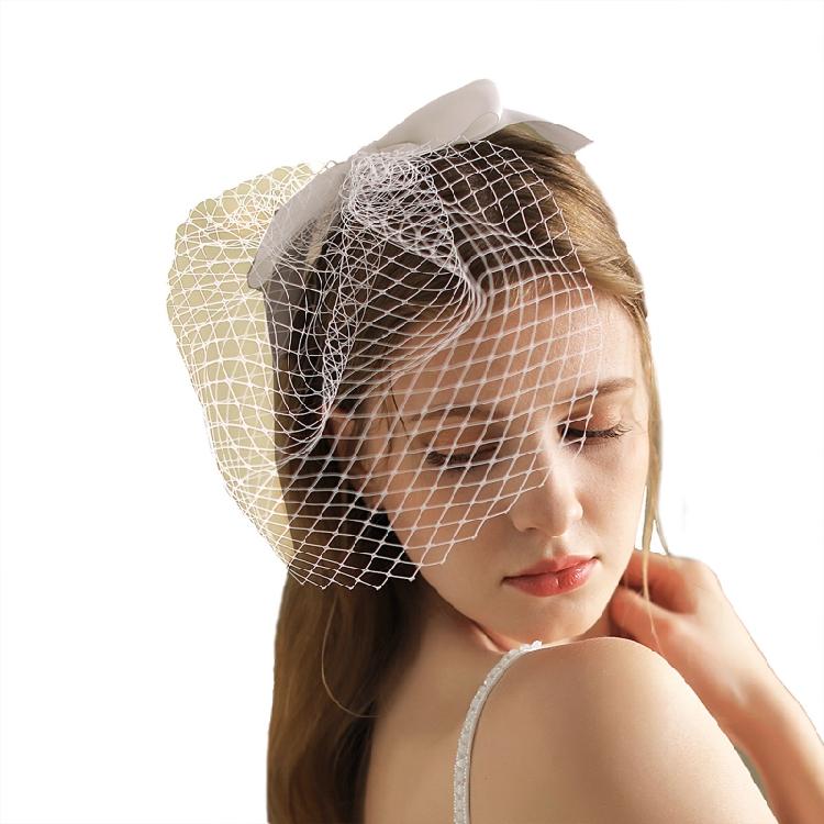 Pillbox Veil Fascinator Hat Tea Party Headwear Veil for Women Lady Black/White