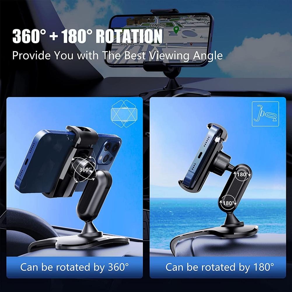 Auto Handyhalterung Halterung 360 Grad Drehung Armaturenbrett Handyhalter für Auto Clip Halter Ständer Geeignet für 4 bis 7 Zoll Smartphones