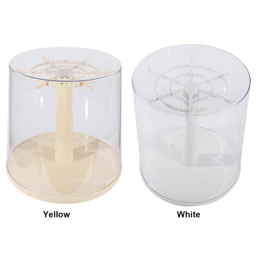 Rotating Plush Pendant Display Box Transparent Doll Storage Box with Cover Cartoon Doll Showcase Dustproof for Home Decor
