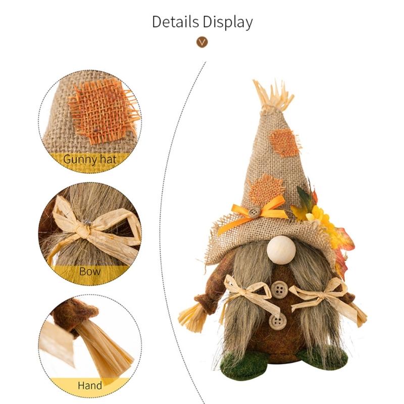 Gnome Desktop Decot Dwarf Doll Kitchen Drawing Room Desktop Tray for Home, Table, Windowsill, Party, Harvest