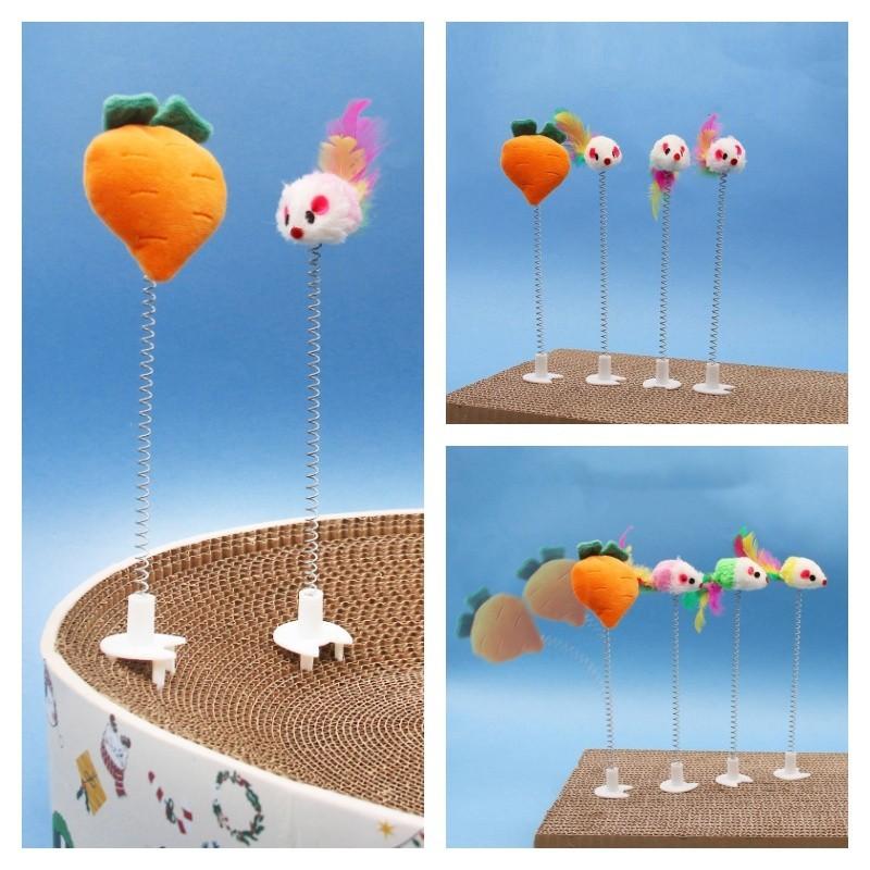 Durable Plastic Cat Scratching Board Toy Fun And Engaging Random Colors Or Carrot) Perfect For Your Feline Friend