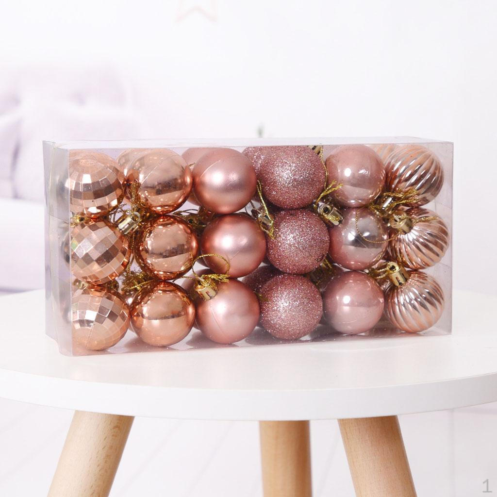 

36 Pieces Christmas Ball Gift Box, Decor,Party Baubles Garden Ornaments Supplies розового золота