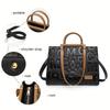 Luxury Leather Tote Bag, Large Capacity Handbag, Letter Embossed Shoulder Bag, Purse For Women