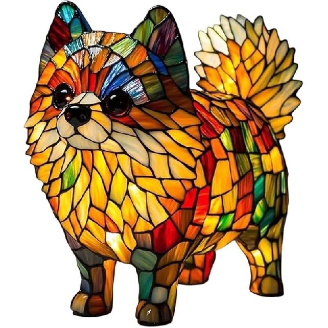 Atlodas Cat Lamp, Cats Stained Resin Tabletop Night Light, Cats Series Art Night Light, Cat Stained Glass Lamp, 3D Cute Pet Themed LED Table Lamps,