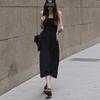 Striped Suspender Dress for Women In Summer Latest Versatile Slim Fit Slim Vest Mid-length Skirt