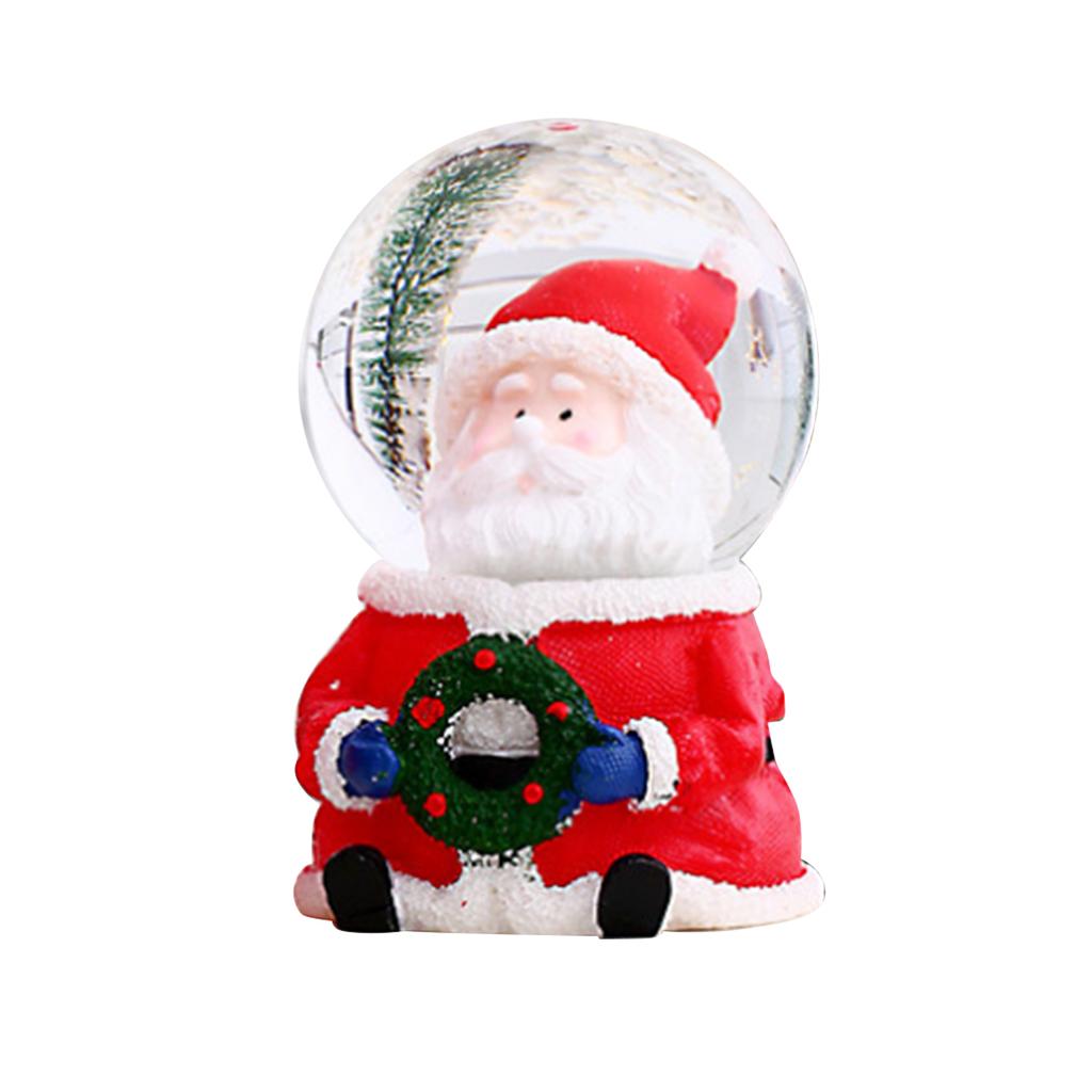 Jul Snöglob Färgskiftande Ljus Jul Kristallkula Dekor Harts Glas Julkula