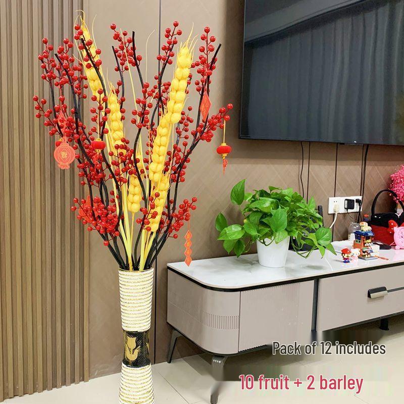 

Red Berries New Year Floor Decoration: Artificial Flower Arrangement for Weddings & Housewarming