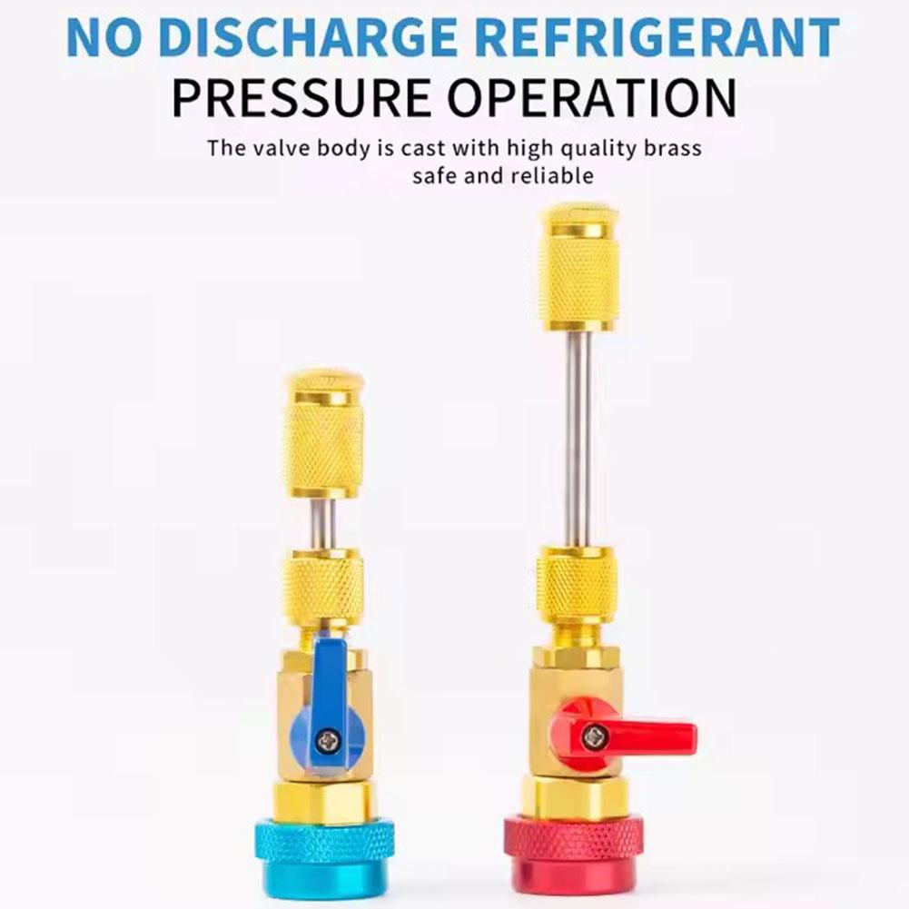 Auto AC Valve Core Remover Installer Tool R134a R22 R410 Valve Core Remover Installer Tool Kit For Car Air Conditioning Sys Y7Q3