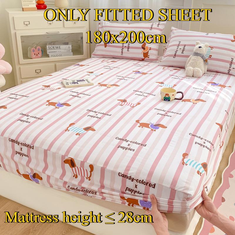 Fitted Sheet Pure Cotton Non-fading Non-balling Single-piece Bed Sheet Non-slip Multi-specification Bedding Bedspread Protector