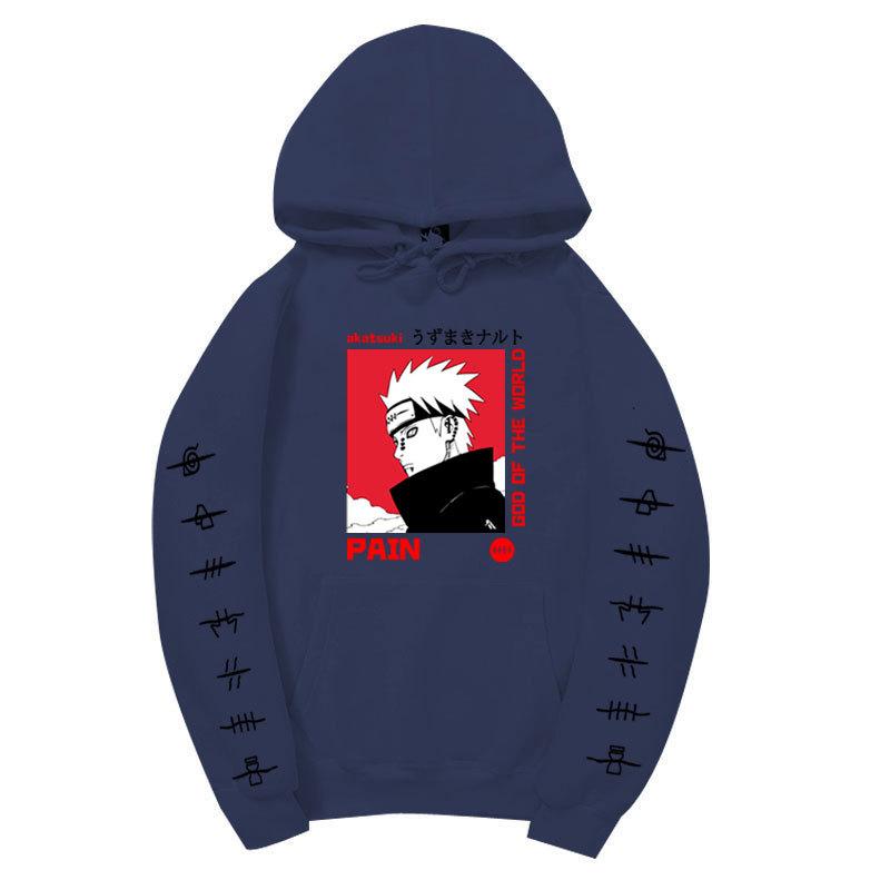Harajuku Style GOD OF THE WORLD Akatsuki Anime Print Hoodie Men Women Loose Long Sleeve Hooded Pullover Casual Street Fashion Sweatshirt