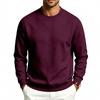 Autumn Winter Men Solid Color Crew Neck Sweatshirt Long Sleeve Loose Casual Daily Outdoor Pullover Sweatwear
