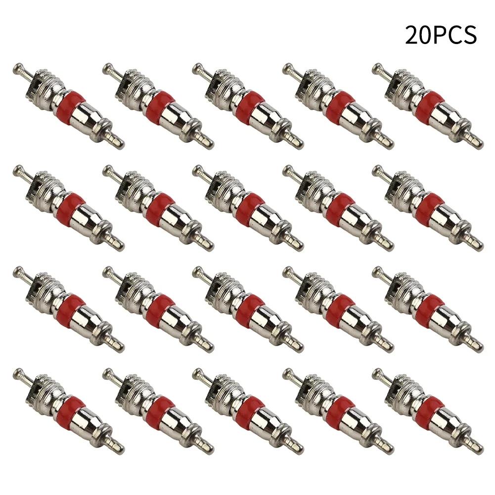 20 ST Däckventilkärna Insats Med Borttagningsverktyg Däckreparationsverktyg Ventilkärnnyckel Skruvmejsel För Bilar Cyklar Motorcyklar Hjul
