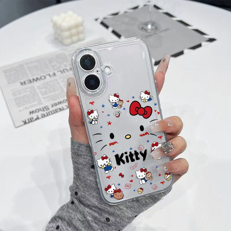 Hello Kitty Transparent Phone Case for iPhone 17/16 Pro Max/15 Pro/13/14