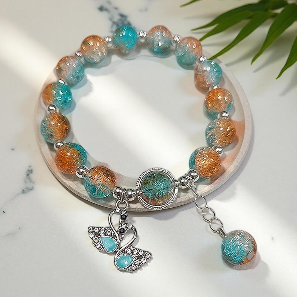 Butterfly Love Flower 10mm Handmade Beaded Bracelet - Original, Personalized, Exquisite Jewelry Gift for Friends and Newcomers