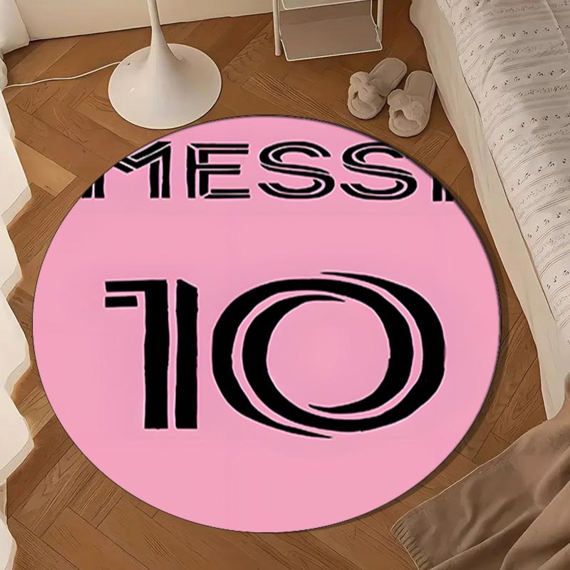 Messi's Pink Round Mat, Anti-slip Circle Carpet Chair Rug For livingroom,Bedroom, Doormat Home Decor Gift Christmas Gifts
