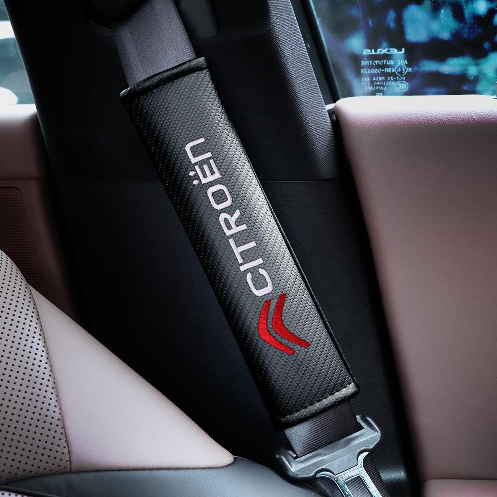 Car Safety Seat Belt Covers Carbon Fiber Shoulder Support Pad For Citroen C6 C3 C5 C1 C2 C4 Aircross VTS C-ELYSEE Cactus Picasso