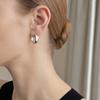 1 Pair Hoop Earrings for Women, Thick Chunky Geometric Rhombus Earrings, Statement Small Huggie Hoop Earring