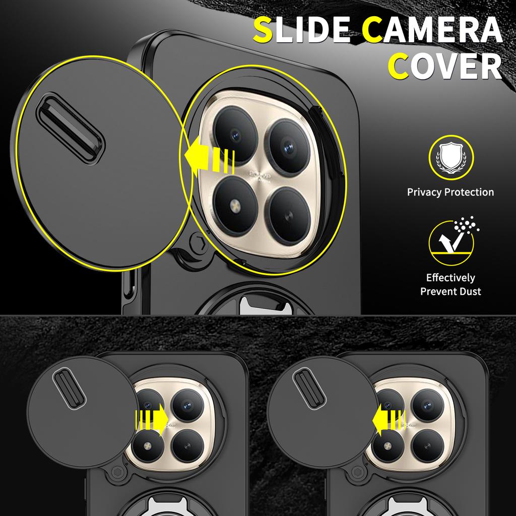 Suitable For Redmi Note 15 14 13 Pro Plus 14s 360 Degree Rotating Magnetic Bracket With Camera Protection Phone Case