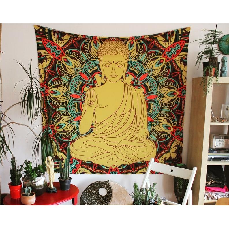 Buddhist Guanyin Bodhisattva tapestry 75x100 чёрный