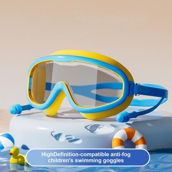 Kids Swim Goggles with Nose Clip Waterproof No Leakage UV Protection Clear Lens Boys Girls Silicone Goggles Scuba Diving Snorkeling