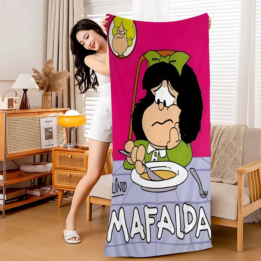 Cute Cartoon M-Mafalda Bath Towel Microfiber Soft Water Absorbing Breathable For Girl Kids Decorative Cartoon Beach Towel