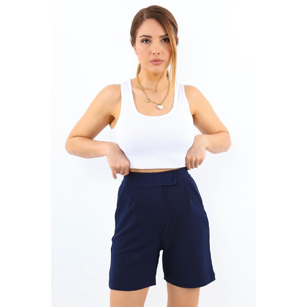 Line Damen-Lycra-Shorts mit Klettverschluss in Schwarz